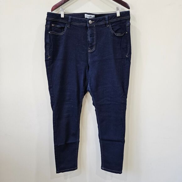 Angels Forever Young Womens Indigo Denim Jean High Rise Casual Streetwear Edgy - Picture 1 of 9